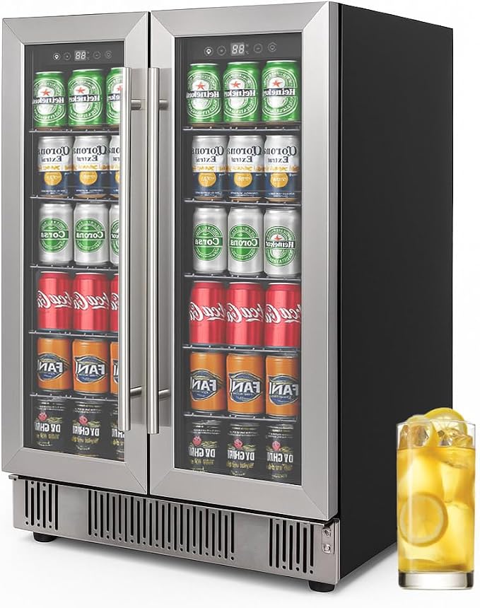 DOGHLY 190 Cans/6.0 Cu.Ft Beverage Refrigerator Glass Door Mini Fridge | Fast Cooling Mini Cooler with Adjustable Shelves for Soda, Beer, Wine, Low Noise Beverage Fridge for Home, Office,and Dorm by DOGHLY