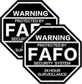 2Pack 10'' x 10'' Protected by FAFO Reflective Funny Security Sign, by JMXINHANG
