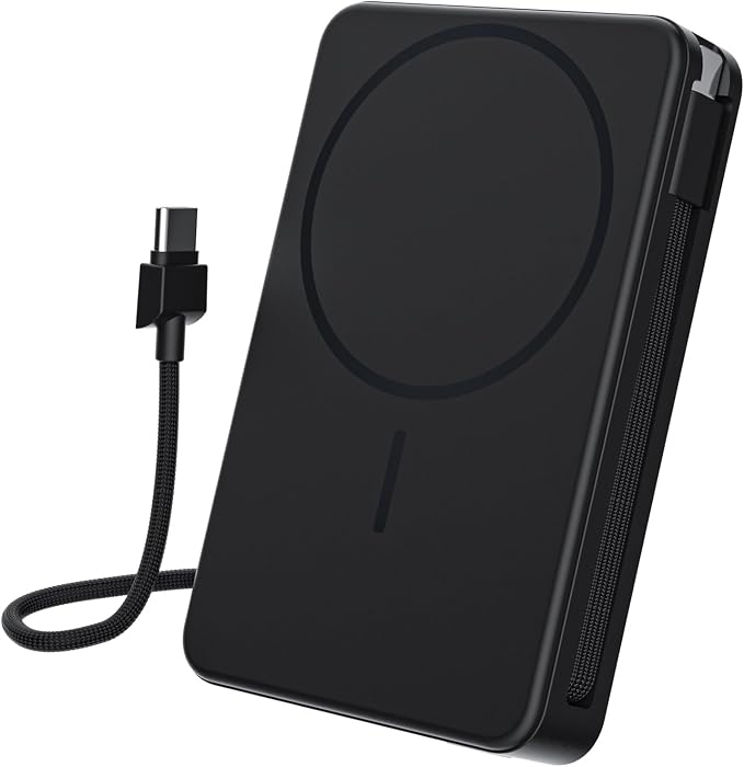 Magnetic Power Bank, 10,000mAh Wireless Portable Charger for Mag-Safe 15W Fast Charging, Battery Pack with USB-C Cable 20W in/Out for iPhone 17e/Air/17/16/15/14/13/12/Plus/Pro/Pro Max, AirPods & More by Gatatol