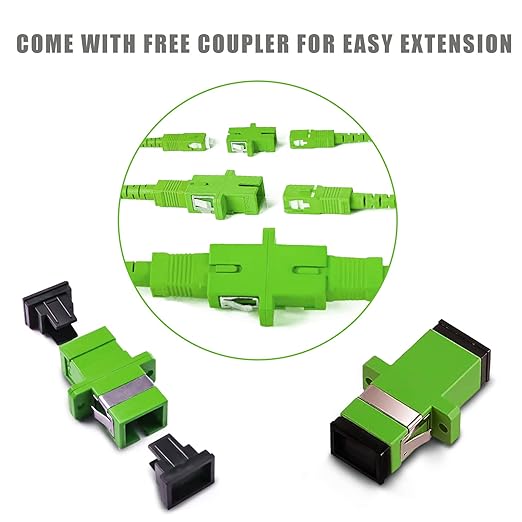10Pack - 3m SC/APC to SC/APC Fiber Optic Internet Cable, Armored Single Mode - Image 4