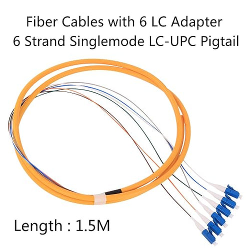1.5m LC Fiber Pigtail, 6 Color-Coded SingleMode 9/125 LC-UPC Fiber Optic Patch - Image 2