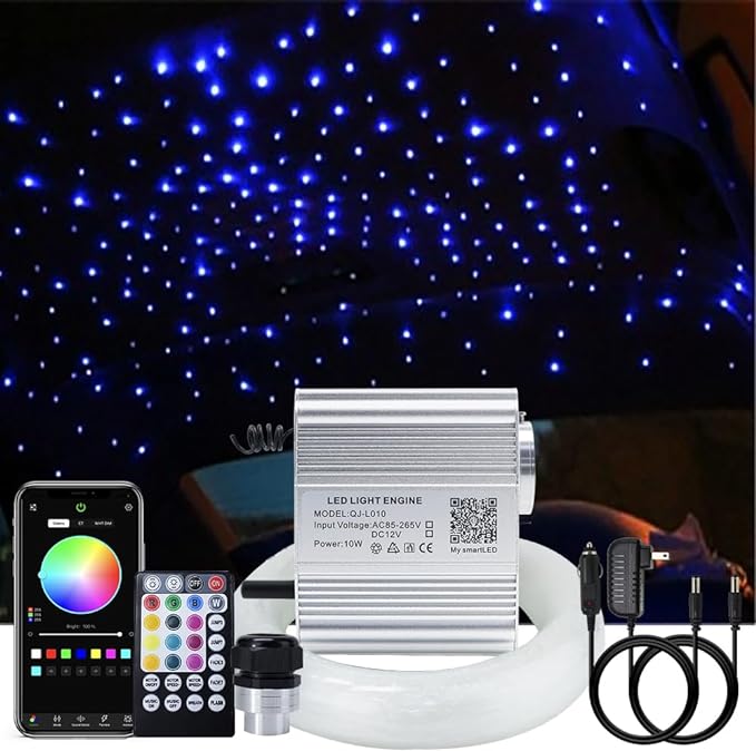 AKEPO Car Home Use APP+Twinkle+Music Fiber Optic Lights kit by AKEPO
