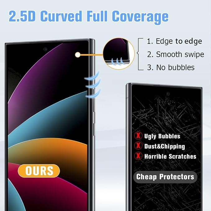 2 Pack Galaxy S24 Ultra Anti spy Privacy Screen Protector, 9H Tempered Glass - Image 4