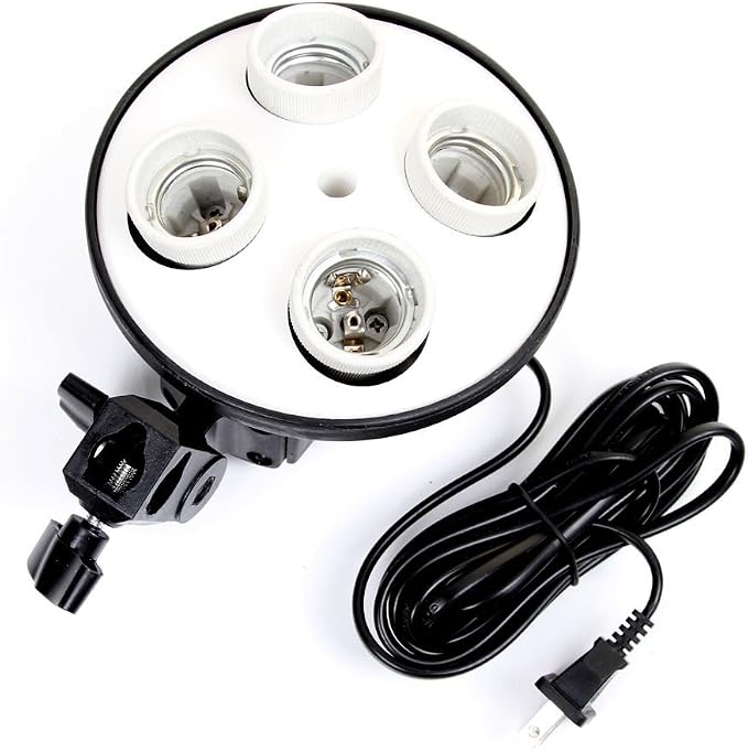 FocusFoto 4-in-1 E27 Base Socket Splitter Light Lamp Bulb Head Adapter Umbrella - Image 6