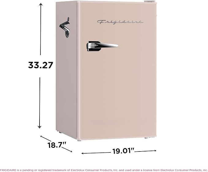 Frigidaire Retro Compact Fridge with Chiller, 3.2 cu ft Countertop Fridge with Built-In Bottle Opener, Compact Refrigerator for Office, Bedroom, Dorm Room or Cabin - 16.5" D x 19" W x 31" H (Coral) - Image 5