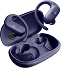 Sport Wireless Earbuds,60Hrs BT5.4 ENC IPX7 Waterproof Earhooks Deep Bass | 14.2mm drivers deliver rich stereo sound. Soft silicone ensures a secure, painless fit for long workouts. by Renmou