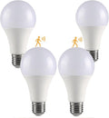 GEPLAD 4-Pack Upgrade Motion Sensor LED Light Bulbs 12W, A19 E26 Dusk to Dawn by GEPLAD