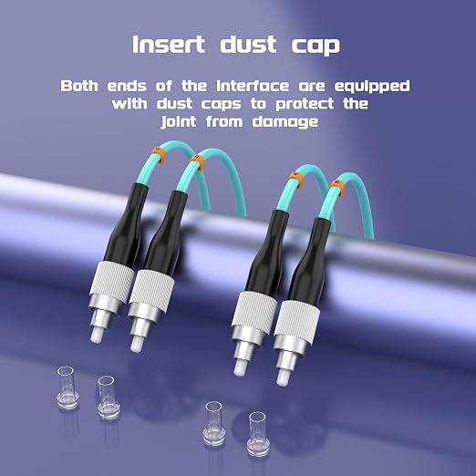 FC/UPC-FC/UPC Fiber Patch Cable OM3 7.5Meter/25ft 10GB Multimode Jumper Duplex - Image 6
