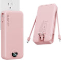 Portable Charger, 20000mAh 22.5W Fast Charging Power Bank with Built-in Cables & Wall Plug, USB C External Battery Pack with LED Display, Travel Essentials Phone Charger for iPhone iPad Samsung Pink by NUSYDDY