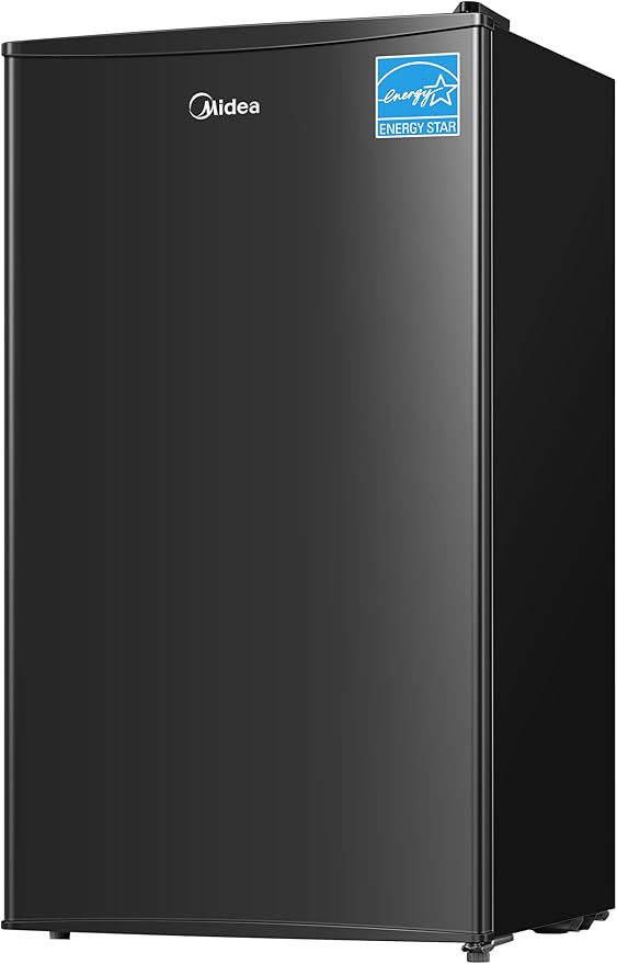 Midea 3.3 Cu.ft Compact Fridge, Energy Star Certified, Low Noise for Office | Adjustable Thermostat, Reversible Door,Ideal for Dorm, Office, Black by Unknown