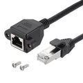MECCANIXITY Cat5 Ethernet Extension Cable, 2Ft RJ45 Male to Female Screw Panel by MECCANIXITY