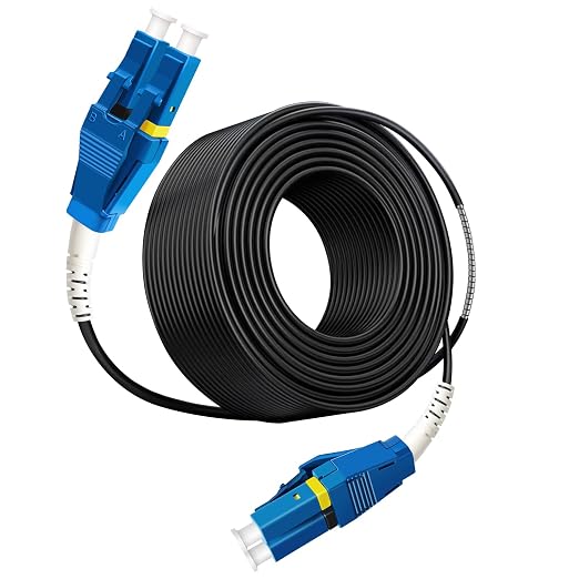 30ft Uniboot LC to LC Outdoor Armored Fiber Patch Cable, Single Mode Duplex by Bangun
