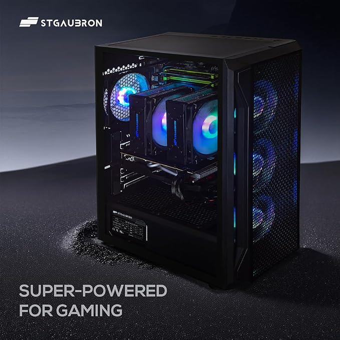 STGAubron Gaming PC Desktop,Dual Xeon E5,GTX 1660S 6G,16G DDR4,1T SSD | Gaming Computer Tower for Streaming,Video Editing,Home,School,E5 up to 3.7GHz,ARGB Fan,WiFi 6,BT 5.0,4K DP,HDMI,Win11 Pro - Image 4