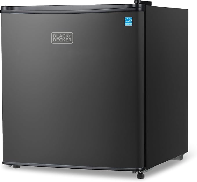 BLACK+DECKER 1.7 Cu. Ft. Compact Refrigerator, Energy Star, BCRK17B, Black | Energy Star Certified, Single Door Mini Fridge with Chiller Compartment, Personal Fridge for Home or Dorm, R600a Refrigerant by Unknown