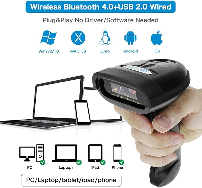 NETUM Bluetooth Barcode Scanner, Compatible - Image 2