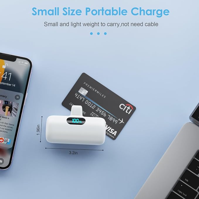 Small Portable Charger for iPhone 5000mAh, PD Fast Charging Power Bank,Mini Battery Pack Portable Phone Charger Travel Essentials for iPhone 14/14 Pro Max/13/13 Pro/12 Pro/11/XS/XR/X/8/7/6/SE Series - Image 5