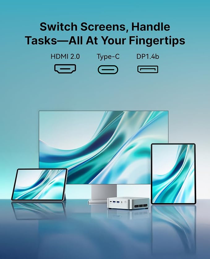 ACEMAGIC Mini PC Windows 11 Pro AMD Ryzen 7330U 16GB DDR4 RAM 256 SSD 28W | Multitasking, Quiet Cooling, Compact,Mini Computer, Triple 4K Display, HDMI, LAN, Home Office & Business PC - Image 6