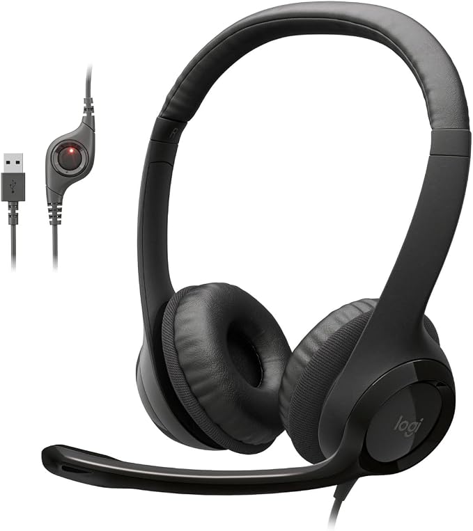 Logitech H390 Wired Headset PC/Laptop Stereo Headphones - Black | For PC/Laptop, stereo headphones, microphone, in-line controls, works with Chromebook by Unknown