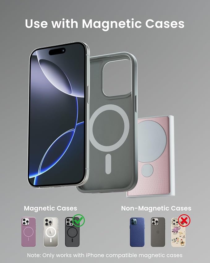 Kesguar Magnetic Portable Charger, 10000mAh 22.5W PD Super Fast Charging Wireless Power Bank. Ultra-Strong Magnet, USB C in&Out Battery Pack for Magsafe, iPhone 17/16/15/13/12 Pro Series, Pink - Image 8