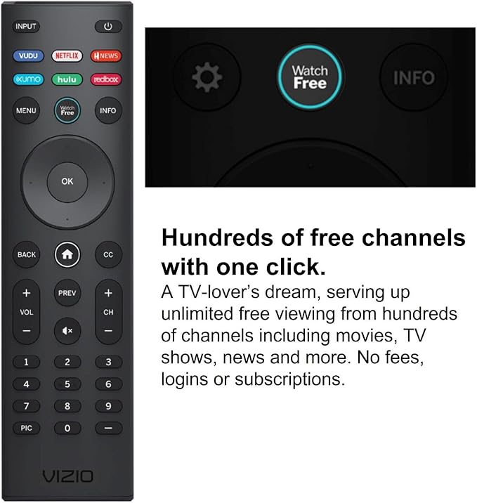 VIZIO SmartCast Universal Remote Control - Smart Remote Replacement for All VIZIO TVs - Infrared Remote Requires 2 AAA Batteries - Image 4