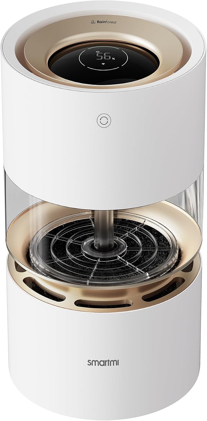 Smartmi Evaporative Humidifiers for Bedroom home, Rainforest Air Humidifier, 3L No Mist Cool Humidifier with Top Fill Design, Smart Humidity Control, Works with HomeKit Alexa Google Assistant by Smartmi