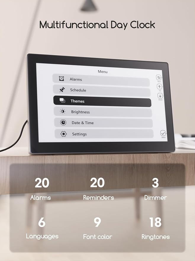 Raynic Digital Clock, 10.1 Inch Large Display Calendar Clock - Image 2