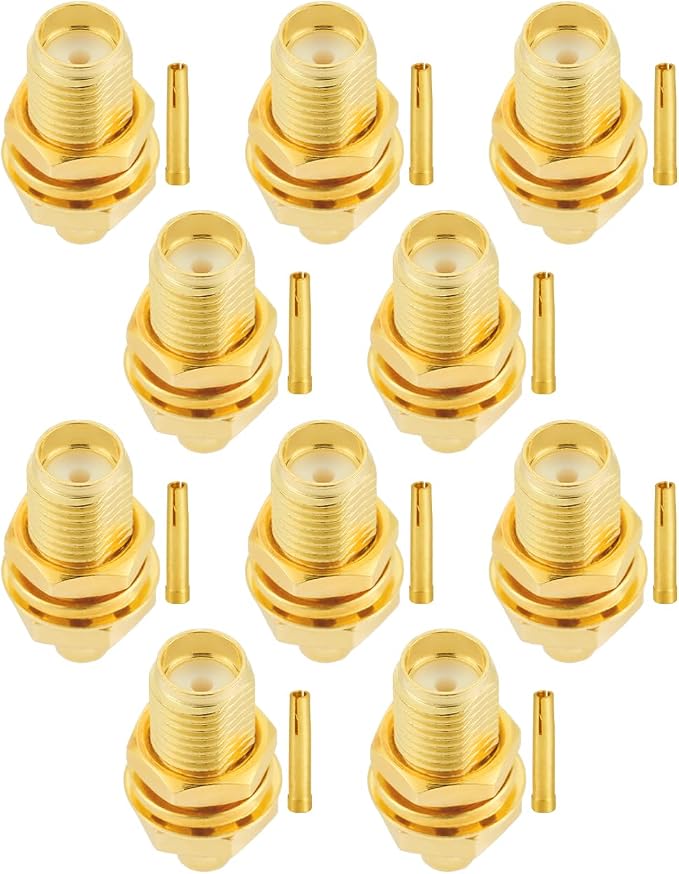 10 PCS SMA Connectors SMA Female Bulkhead Solder Connector - Image 3