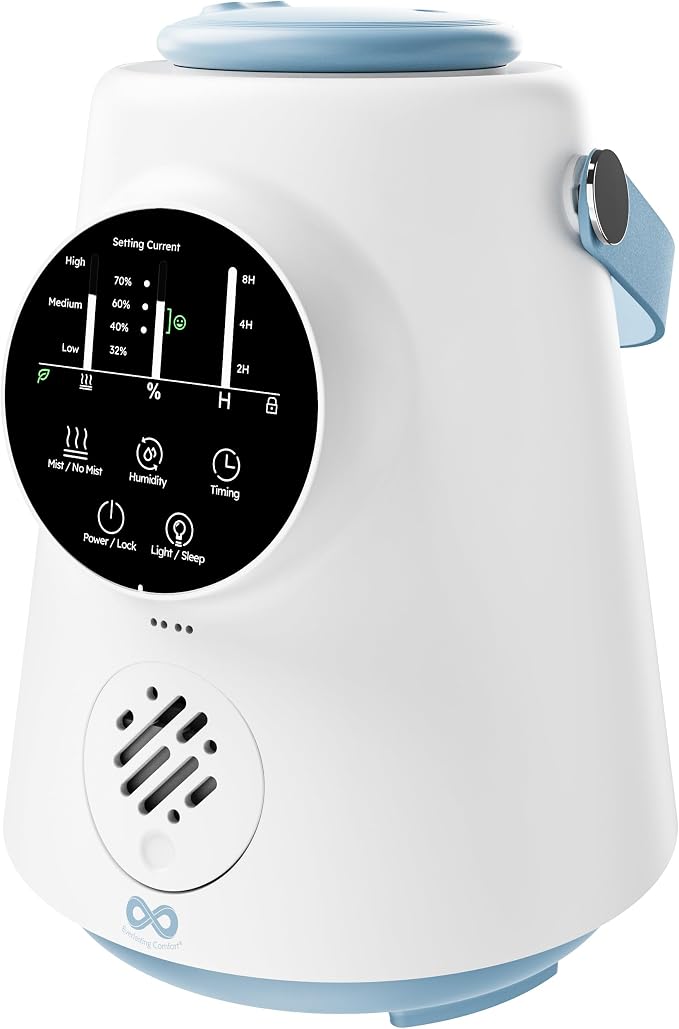 Everlasting Comfort 2.5L Top Fill Humidifier – Upgraded Easy to Clean 20HR Runtime Cool Mist Air Moisturizer for Bedroom, Home, Nursery & Large Room, Whisper-Quiet Soothing Hydration for Baby & Kids by EverlastingComfort