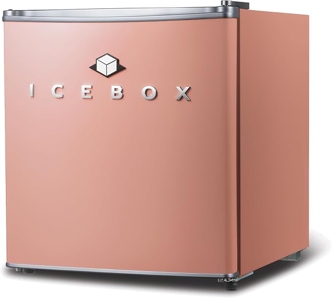 ICEBOX 1.7 Cu. Ft. Compact Refrigerator, ENERGY STAR Certified Small Refrigerator, Single Door Mini Fridge with Chiller Compartment, R600a Refrigerant, IBCR17BLS, Blush Red by ICEBOX