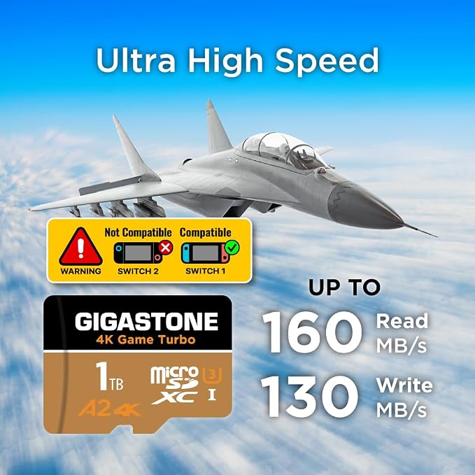 【for Switch 1 Only】 GIGASTONE 1TB Micro SD Card, 4K Game Turbo, Memory Card - Image 3