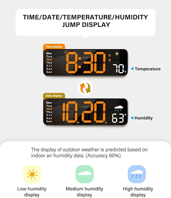 Digital Wall Clock, Digital Clock Large Display - Image 4