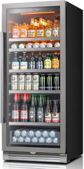 Ca'Lefort Beverage Refrigerator Cooler - 24 Inch Beverage Fridge 238 Can with Glass Door, Built-in or Freestanding Refrigerator with 3 Color LED, Drink Cooler for Soda Beer or Wine (Right-Hinged) by CaLefort