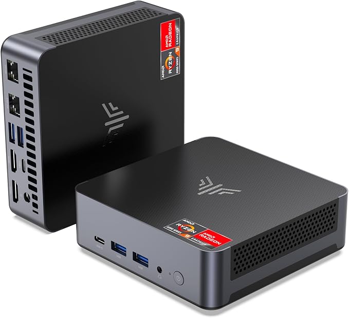 KAMRUI AM21 Mini PC, Ryzen 7 8745HS, 16GB DDR5 RAM, 1TB NVMe SSD | 8-Core 16-Thread, Up to 4.9GHz, Radeon 780M Graphics, USB4, Quad 4K Display, Dual LAN, WiFi 6 by KAMRUIMiniPC