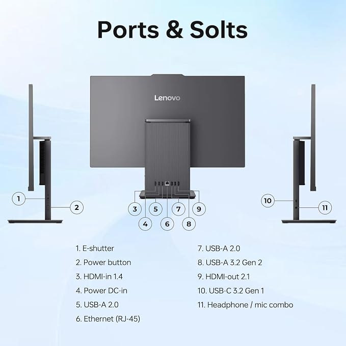 Lenovo IdeaCentre AIO 27" FHD All-in-One Desktop Computer, Intel Core i7-13620H 10-Core up to 4.9GHz, 16GB DDR5 RAM, 1TB SSD, WiFi 6, Bluetooth 5.2, HDMI, Webcam, Windows 11 Pro, Luna Grey - Image 7