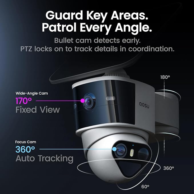 aosu T2 Pro Security Cameras Wireless Outdoor, 3K Dual Cam No Blind Spot - Image 9