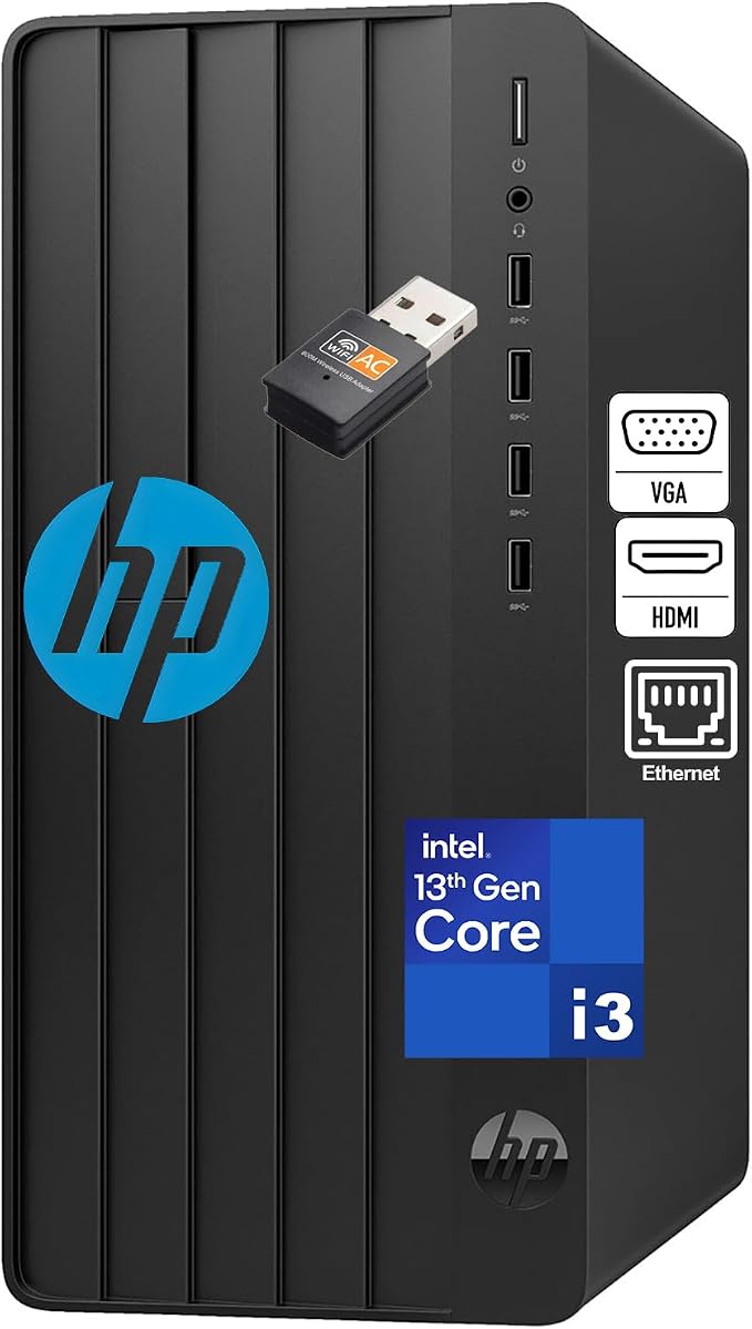 HP Desktop Tower 290 G9| Intel 13th CPU | 16GB DDR4 | 256GB SSD | Lifetime Office 365 | WiFi Adapter | Complete Setup | Keyboard Included | Windows 11 Home | 2026 Pro Tower by Unknown