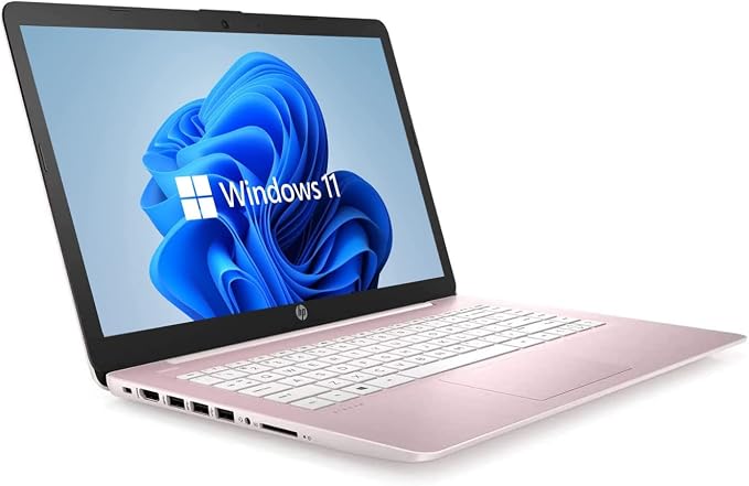 HP 14" HD Laptop, Windows 11, Intel Celeron Dual-Core Processor Up to 2.60GHz, 4GB RAM, 64GB SSD, Webcam, Dale Pink (Renewed) - Image 2