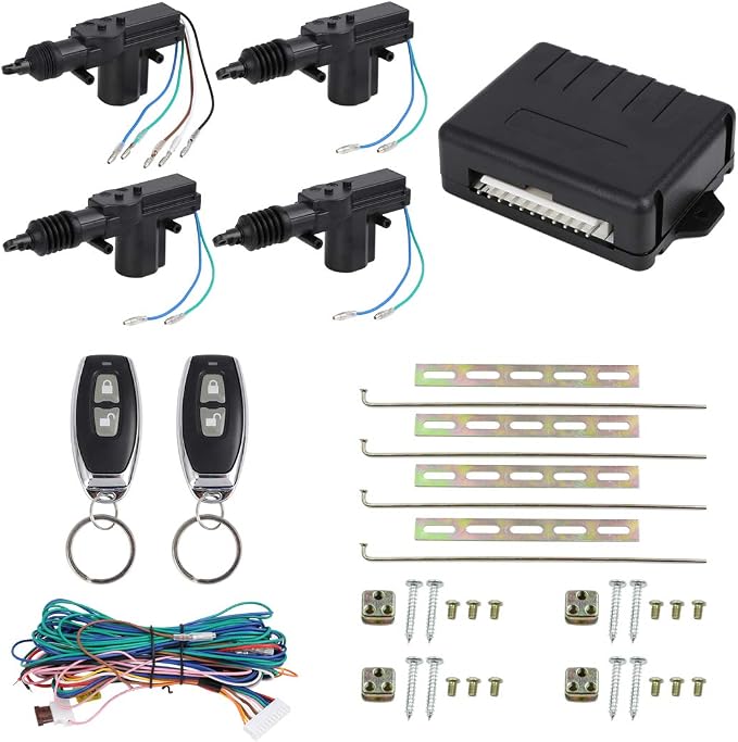 X AUTOHAUX 4 Doors Central Lock Locking System Car Keyless Entry Kit by XAUTOHAUX