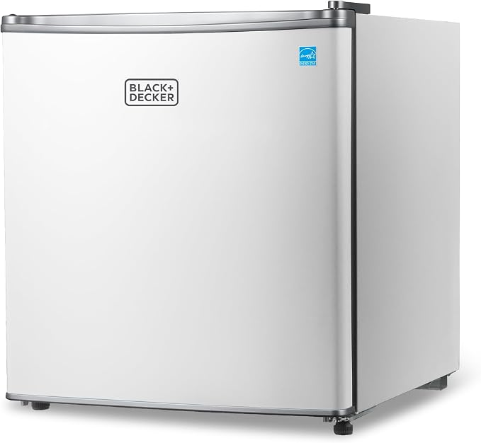 BLACK+DECKER 1.7 Cu. Ft. Compact Refrigerator, Energy Star, BCRK17W, White | Energy Star Certified, Single Door Mini Fridge with Chiller Compartment, Personal Fridge for Home or Dorm, R600a Refrigerant by Unknown