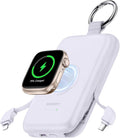 RORRY Portable Charger, 10000mAh PD 20W Fast Charging Portable Charger Power Bank with Built in Cables, Travel Battery Pack for iPhone and Apple Watch Ultra/11/10/9/8/7/6/5, Purple by RORRY