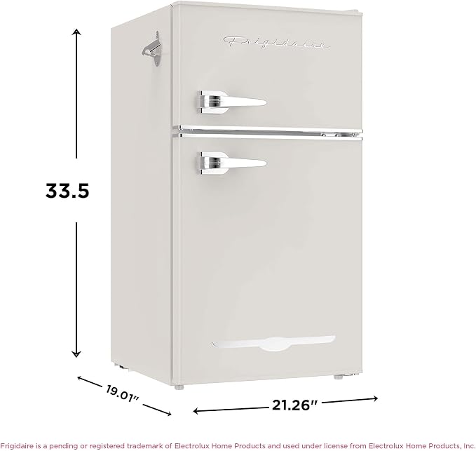 Frigidaire EFR840-Cream EFR840 Retro Mini Fridge with Freezer & Side Bottle Opener-Small 2 Door Refrigerator for Office Bar or College Dorm Room-3.1 Cu Ft (Cream) - Image 6