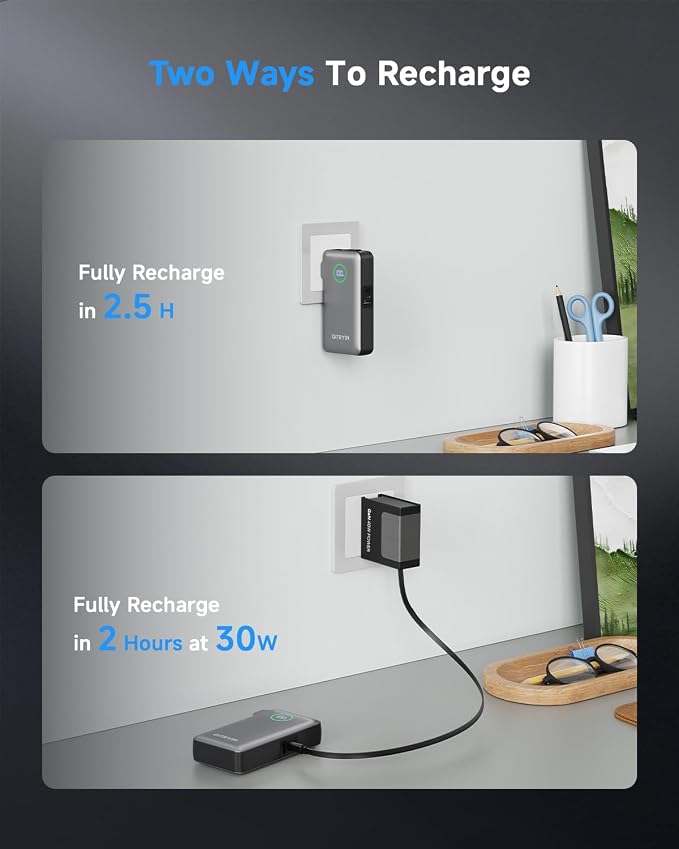 Portable Charger with Built in 25.6in Retractable Cable and Wall Plug, 10000mAh USB C Travel Power Bank, 35W Fast Charging Battery Pack Compatible with iPhone 16 15 14 13 Samsung Android Phone etc - Image 5