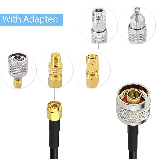 SUPERBAT SMA Male to N Male RF Coaxial Coax Cable 6inches + 5pcs RF Coax - Image 5