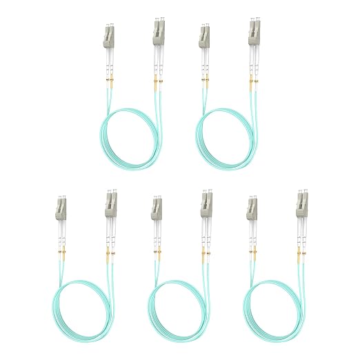 Yonwide Om3 Lc to Lc Fiber Patch Cable Multimode 2m 5 Pack, Options: 0.2m-200m by YonwideFiber