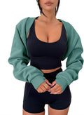 Zwurew Women's Bolero Shrug Long Sleeve Cropped Sweatshirt by Zwurew