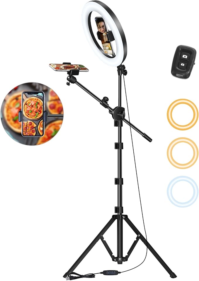 Soft Ring Light with Stand & Dual Phone Mount, LUXSURE Phone Tripod with Ring by LUXSURE
