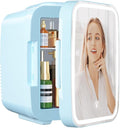 OSTBA Skincare Fridge Mini Fridge for Bedroom with Dimmable LED Mirror, 4Liter/6 Cans Cooler and Warmer for Makeup, Cosmetic, Beauty, Portable Refrigerator for Bedroom, Vanity, Office and Car by OSTBA