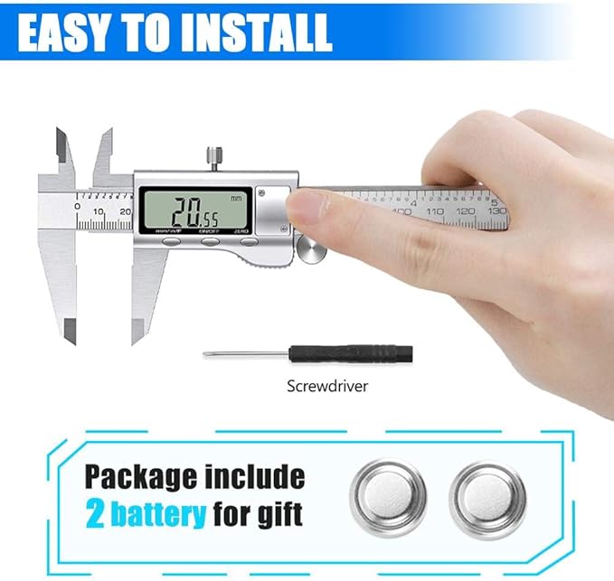 Digital Caliper Measuring Tool, Stainless Steel Vernier Caliper Digital - Image 5