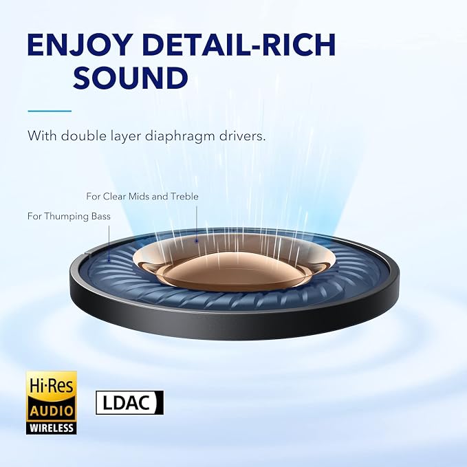 Soundcore by Anker Space A40 Adaptive Active Noise Cancelling Earbuds | Reduce Noise by Up to 98%, Ultra Long 50H Playtime, 10H Single Playtime, Hi-Res Sound, Comfortable Fit, Wireless Charge - Image 5