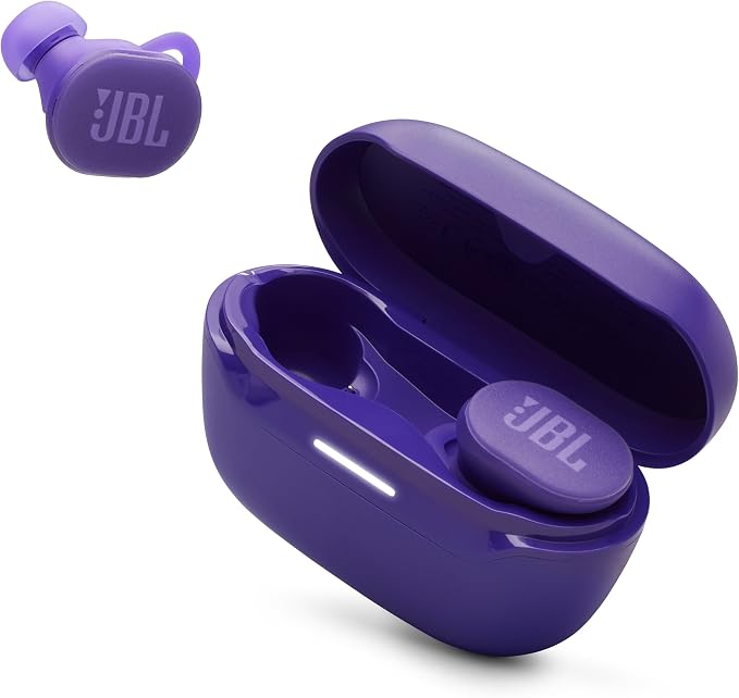 JBL Endurance Race 2 - Waterproof (IP68) sports true wireless earbuds with 4 mics for crisp, clear calls, JBL Pure Bass sound, 48Hrs of Playback, plus speed charging & Active Noise Cancelling (Purple) by JBL